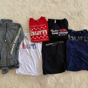 Burn Boot Camp XS and S tops